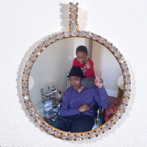LARGE 3D CIRCLE CUSTOM PICTURE PENDANT