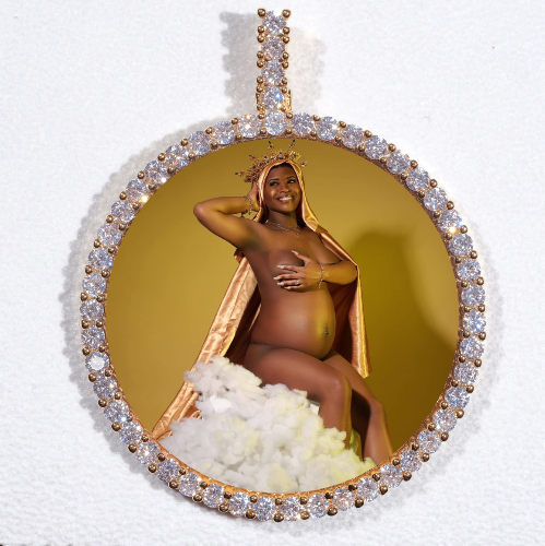 LARGE 3D CIRCLE CUSTOM PICTURE PENDANT