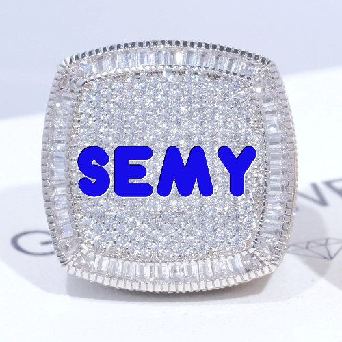 CUSTOM LETTER 3D ICED RING