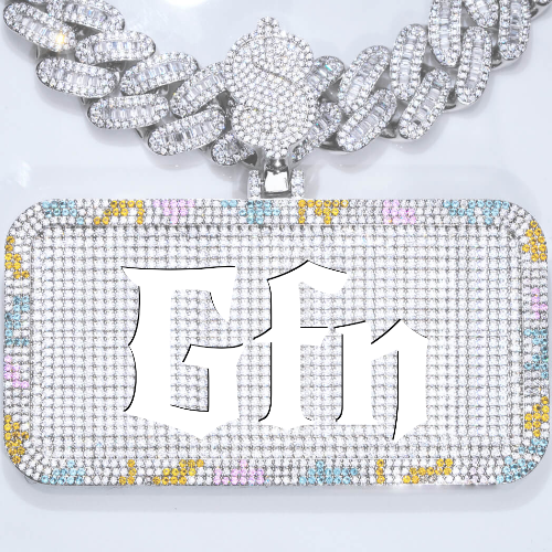 CUSTOM LETTER NECKLACE 3D COLORFUL SQUARE