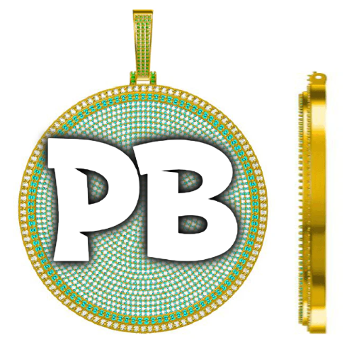 CUSTOM LETTER NECKLACE 3D BIG DISC