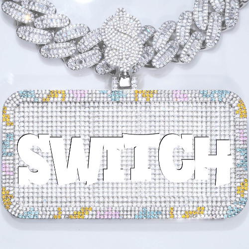 CUSTOM LETTER NECKLACE 3D COLORFUL SQUARE