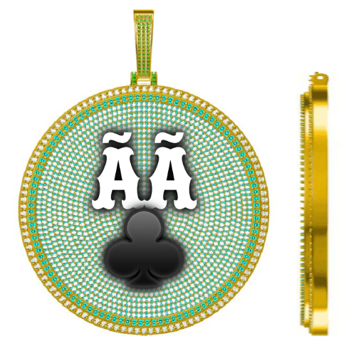 CUSTOM LETTER NECKLACE 3D BIG DISC
