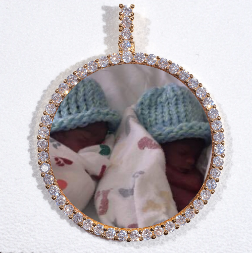 LARGE 3D CIRCLE CUSTOM PICTURE PENDANT