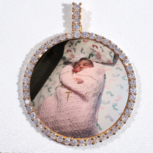 LARGE 3D CIRCLE CUSTOM PICTURE PENDANT