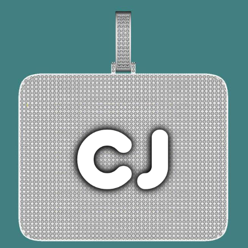 CUSTOM LETTER NECKLACE 3D BIG SQUARE