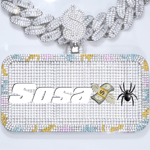 CUSTOM LETTER NECKLACE 3D COLORFUL SQUARE