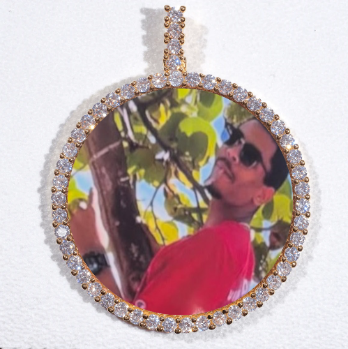 LARGE 3D CIRCLE CUSTOM PICTURE PENDANT