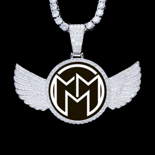925S & VVS Moissanite 3D Wing Custom Picture Pendant
