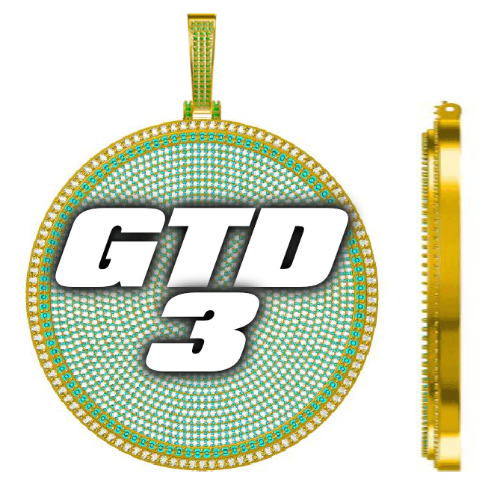 CUSTOM LETTER NECKLACE 3D BIG DISC