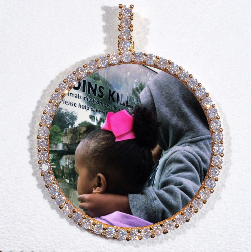 LARGE 3D CIRCLE CUSTOM PICTURE PENDANT