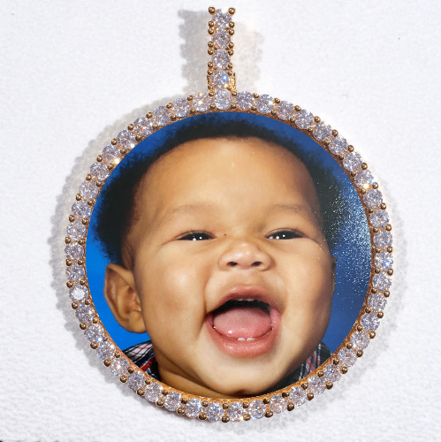 LARGE 3D CIRCLE CUSTOM PICTURE PENDANT