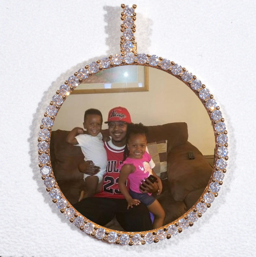 LARGE 3D CIRCLE CUSTOM PICTURE PENDANT
