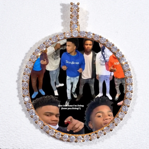LARGE 3D CIRCLE CUSTOM PICTURE PENDANT