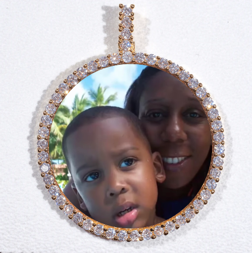 LARGE 3D CIRCLE CUSTOM PICTURE PENDANT