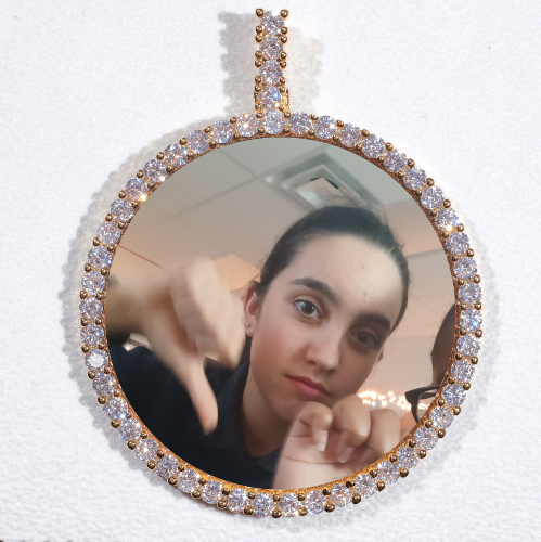 LARGE 3D CIRCLE CUSTOM PICTURE PENDANT