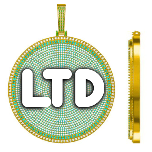CUSTOM LETTER NECKLACE 3D BIG DISC