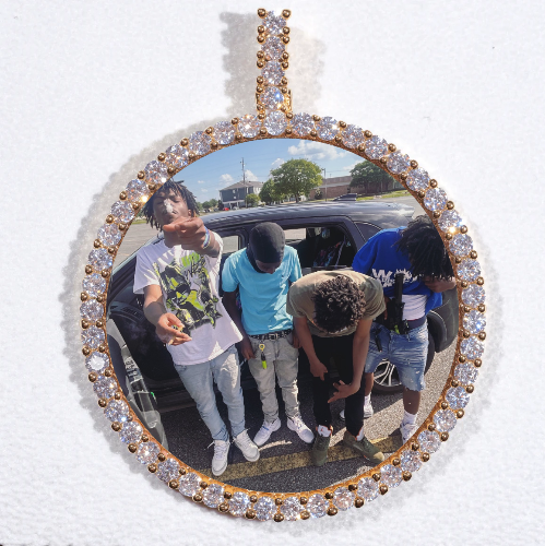 LARGE 3D CIRCLE CUSTOM PICTURE PENDANT