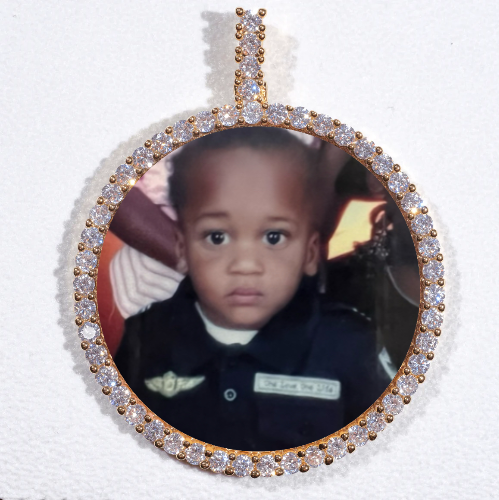 LARGE 3D CIRCLE CUSTOM PICTURE PENDANT