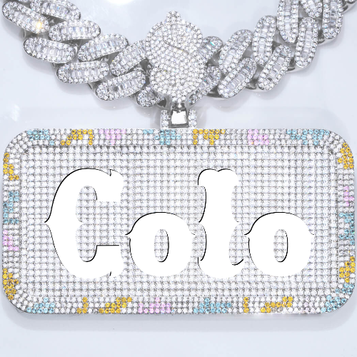 CUSTOM LETTER NECKLACE 3D COLORFUL SQUARE