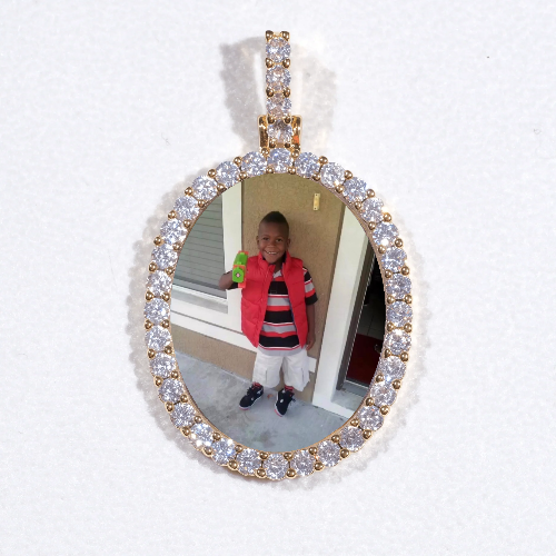 3D Oval Custom Picture Pendant