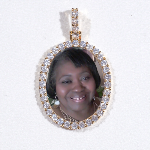 3D Oval Custom Picture Pendant