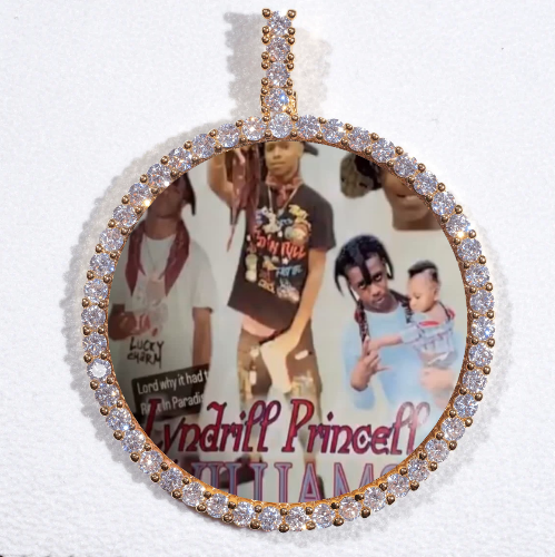 LARGE 3D CIRCLE CUSTOM PICTURE PENDANT