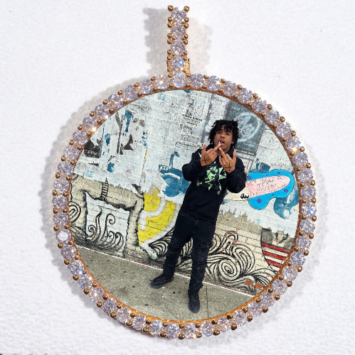 LARGE 3D CIRCLE CUSTOM PICTURE PENDANT