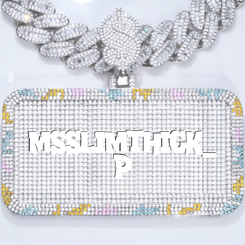 CUSTOM LETTER NECKLACE 3D COLORFUL SQUARE