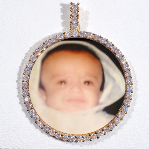 LARGE 3D CIRCLE CUSTOM PICTURE PENDANT