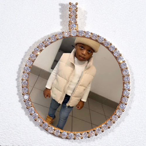LARGE 3D CIRCLE CUSTOM PICTURE PENDANT