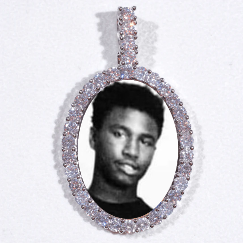 Large 3D Oval Custom Picture Pendant