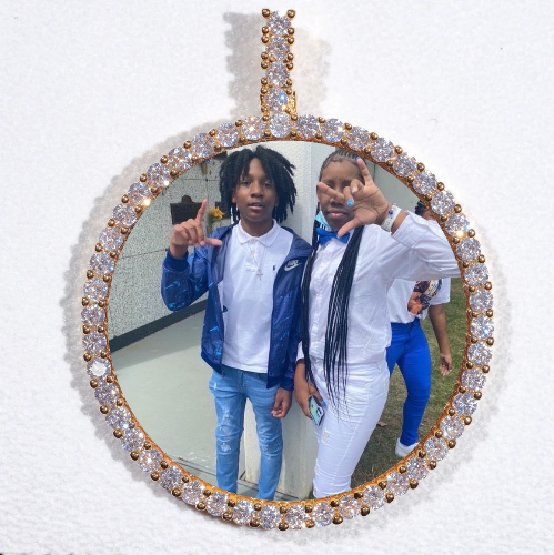 LARGE 3D CIRCLE CUSTOM PICTURE PENDANT