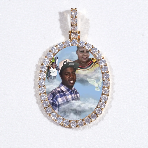 3D Oval Custom Picture Pendant