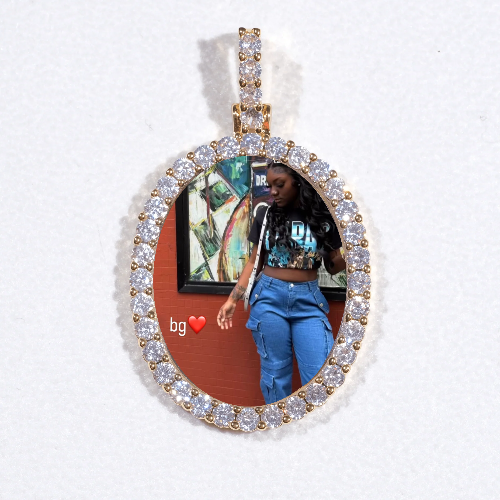 3D Oval Custom Picture Pendant