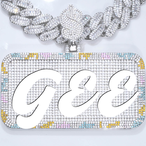 CUSTOM LETTER NECKLACE 3D COLORFUL SQUARE