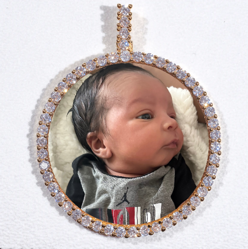 LARGE 3D CIRCLE CUSTOM PICTURE PENDANT