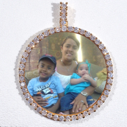 LARGE 3D CIRCLE CUSTOM PICTURE PENDANT