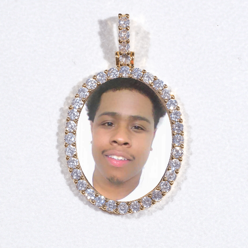 3D Oval Custom Picture Pendant