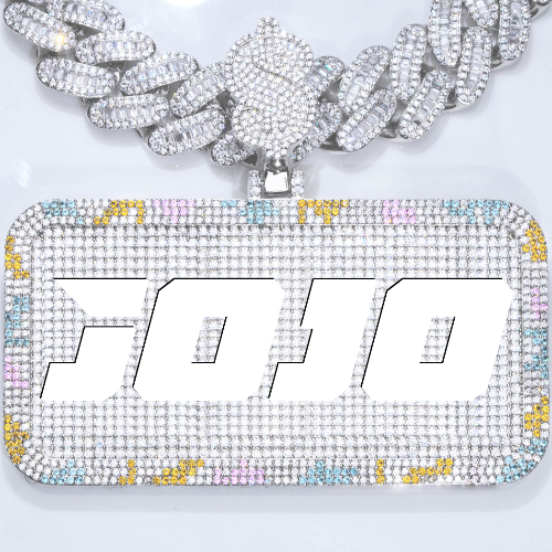 CUSTOM LETTER NECKLACE 3D COLORFUL SQUARE