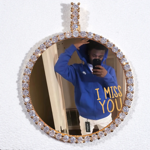 LARGE 3D CIRCLE CUSTOM PICTURE PENDANT