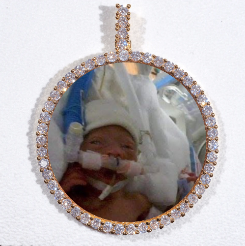 LARGE 3D CIRCLE CUSTOM PICTURE PENDANT