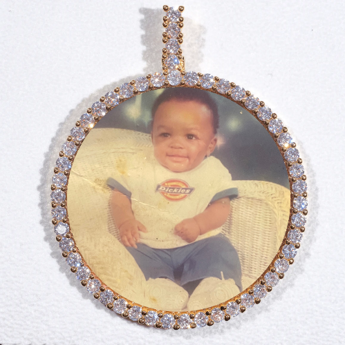 LARGE 3D CIRCLE CUSTOM PICTURE PENDANT