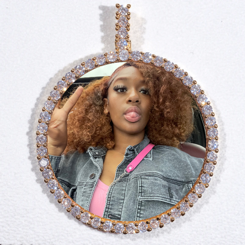 LARGE 3D CIRCLE CUSTOM PICTURE PENDANT