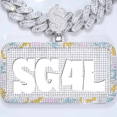 CUSTOM LETTER NECKLACE 3D COLORFUL SQUARE