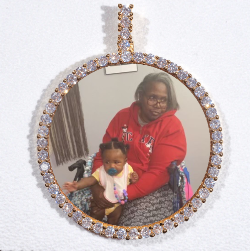 LARGE 3D CIRCLE CUSTOM PICTURE PENDANT