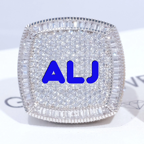 CUSTOM LETTER 3D ICED RING