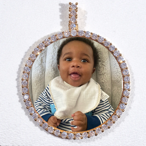 LARGE 3D CIRCLE CUSTOM PICTURE PENDANT
