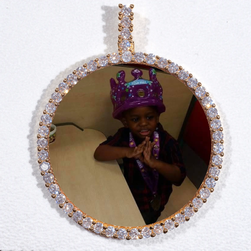 LARGE 3D CIRCLE CUSTOM PICTURE PENDANT