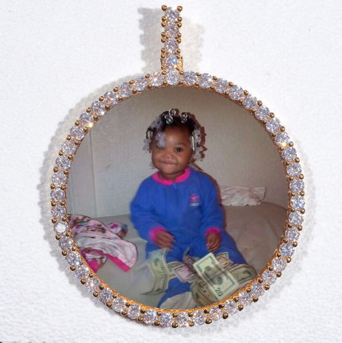 LARGE 3D CIRCLE CUSTOM PICTURE PENDANT